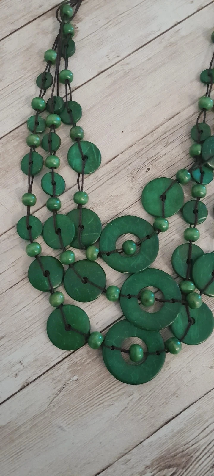 Collar de madera, color verde oscuro, estilo Bohemio – photo 3
